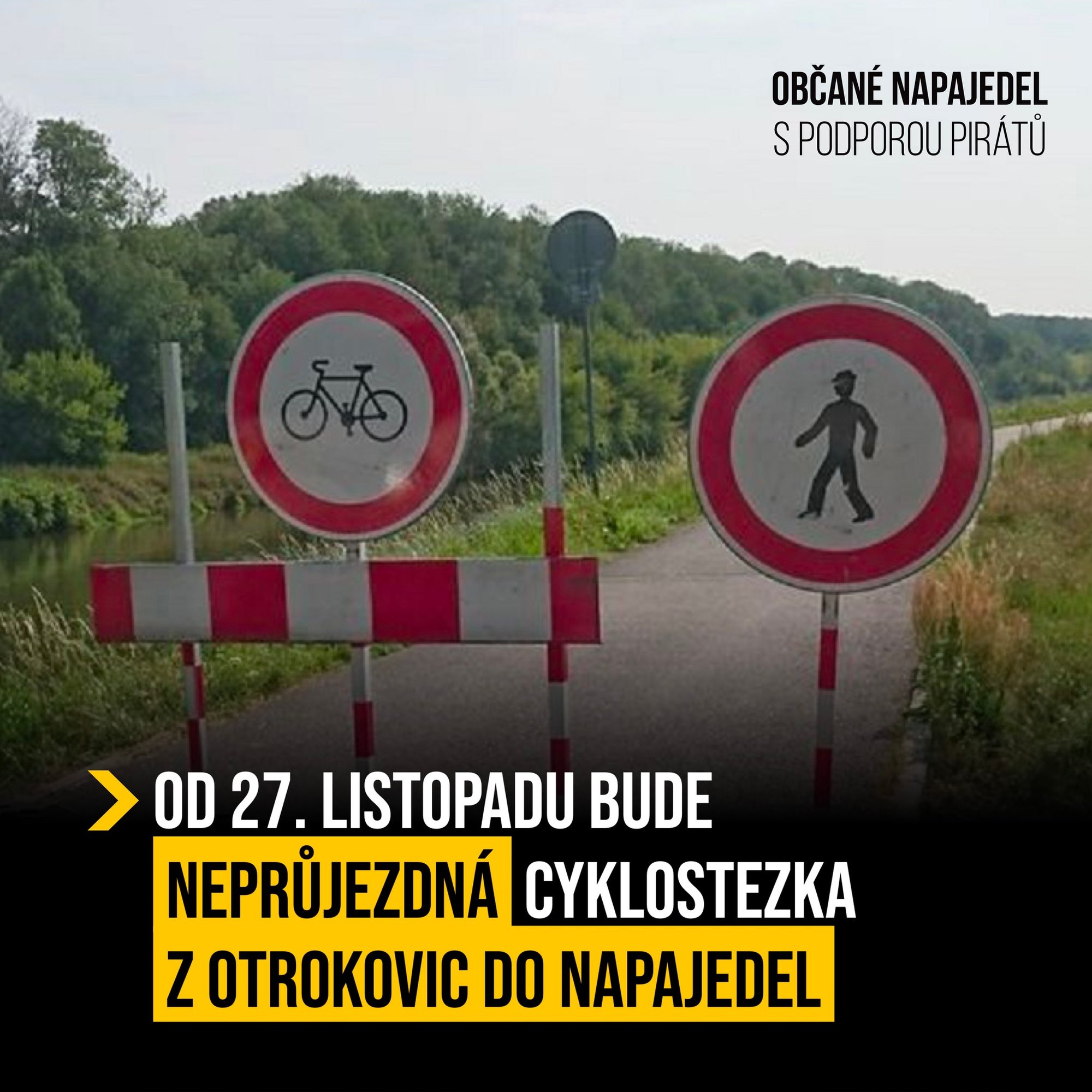 AKTUALIZACE: Důležité oznámení pro cyklisty a chodce!
