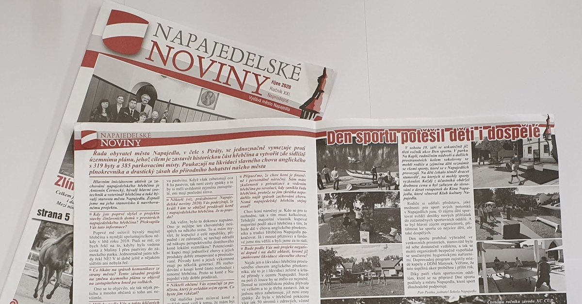 Rozhovor s Antonínem Černockým otisklý v napajedelských novinách - říjen 2020